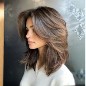 Haircuts Service feather cut medium length haircuts